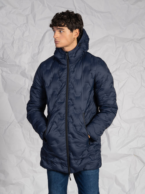 Giubbotto lungo reversibile|Colore:Blu