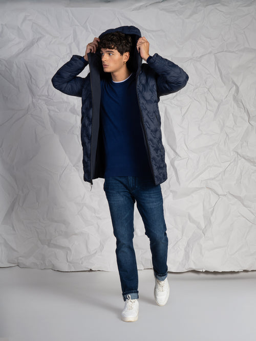 Giubbotto lungo reversibile|Colore:Blu