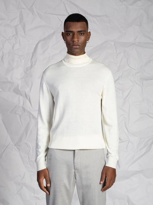 Maglia collo alto basic|Colore:Panna