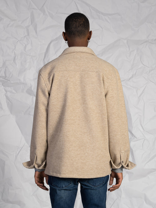 Overshirt in tessuto morbido|Colore:Beige