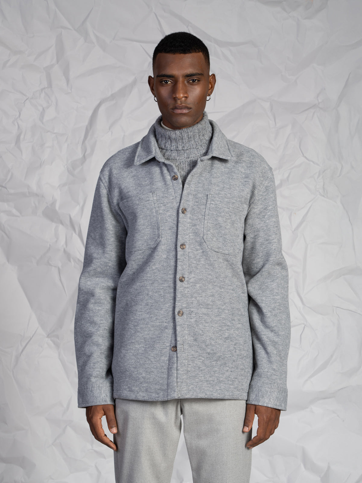 OVERSHIRT IN TESSUTO MORBIDO|Colore:Grigio