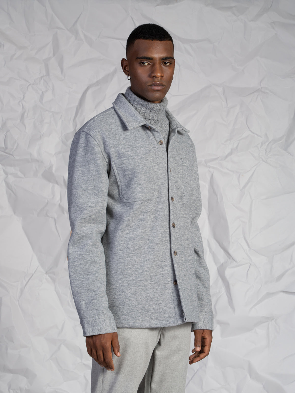OVERSHIRT IN TESSUTO MORBIDO|Colore:Grigio
