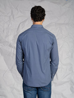 Camicia microfantasia blu|Colore:Fantasia 2