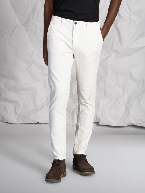 Pantaloni velluto a coste|Colore:Panna