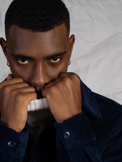 Overshirt in velluto|Colore:Blu