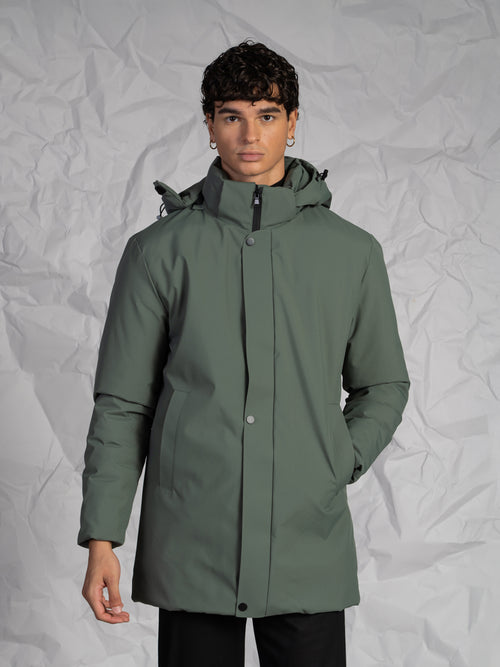 Giubbotto lungo|Colore:Verde