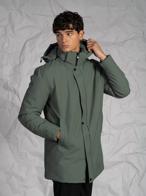 Giubbotto lungo|Colore:Verde