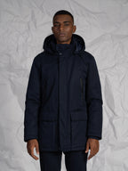 Giubbotto lungo con tasconi|Colore:Blu