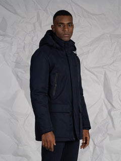 Giubbotto lungo con tasconi|Colore:Blu