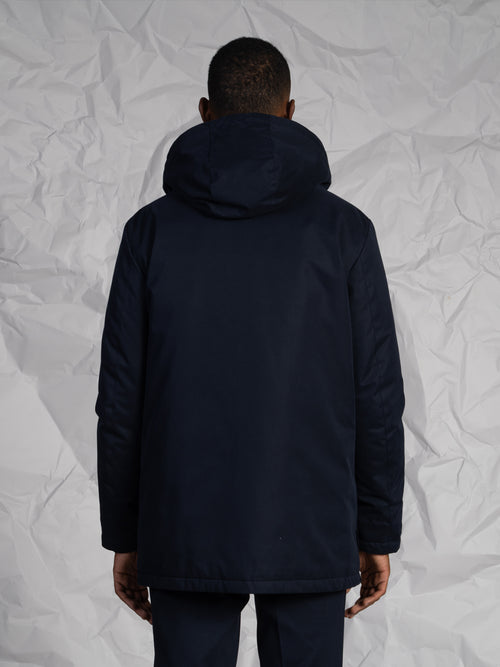 Giubbotto lungo con tasconi|Colore:Blu