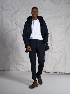 Giubbotto lungo con tasconi|Colore:Blu