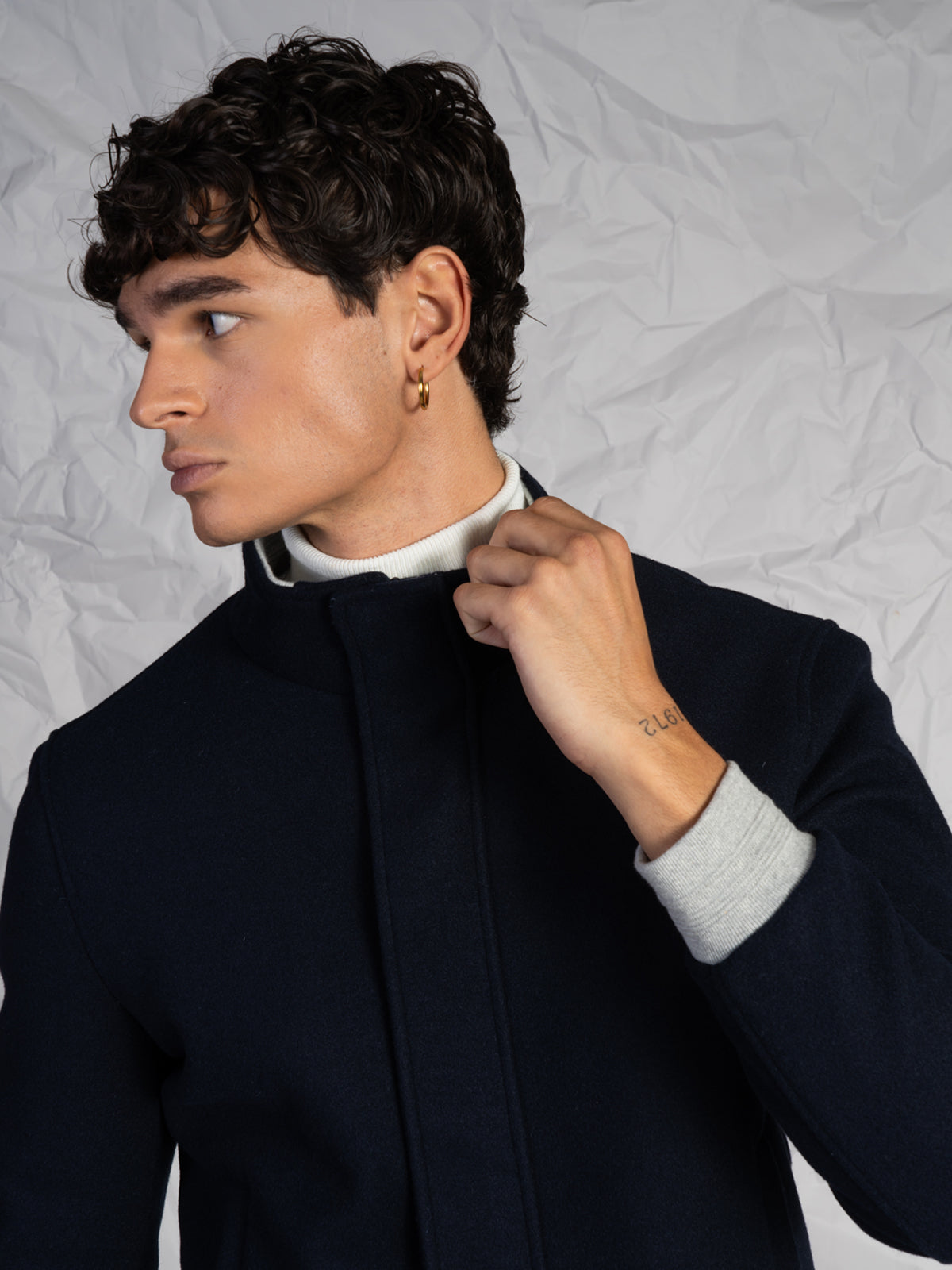 Giubbotto bomber in panno|Colore:Blu