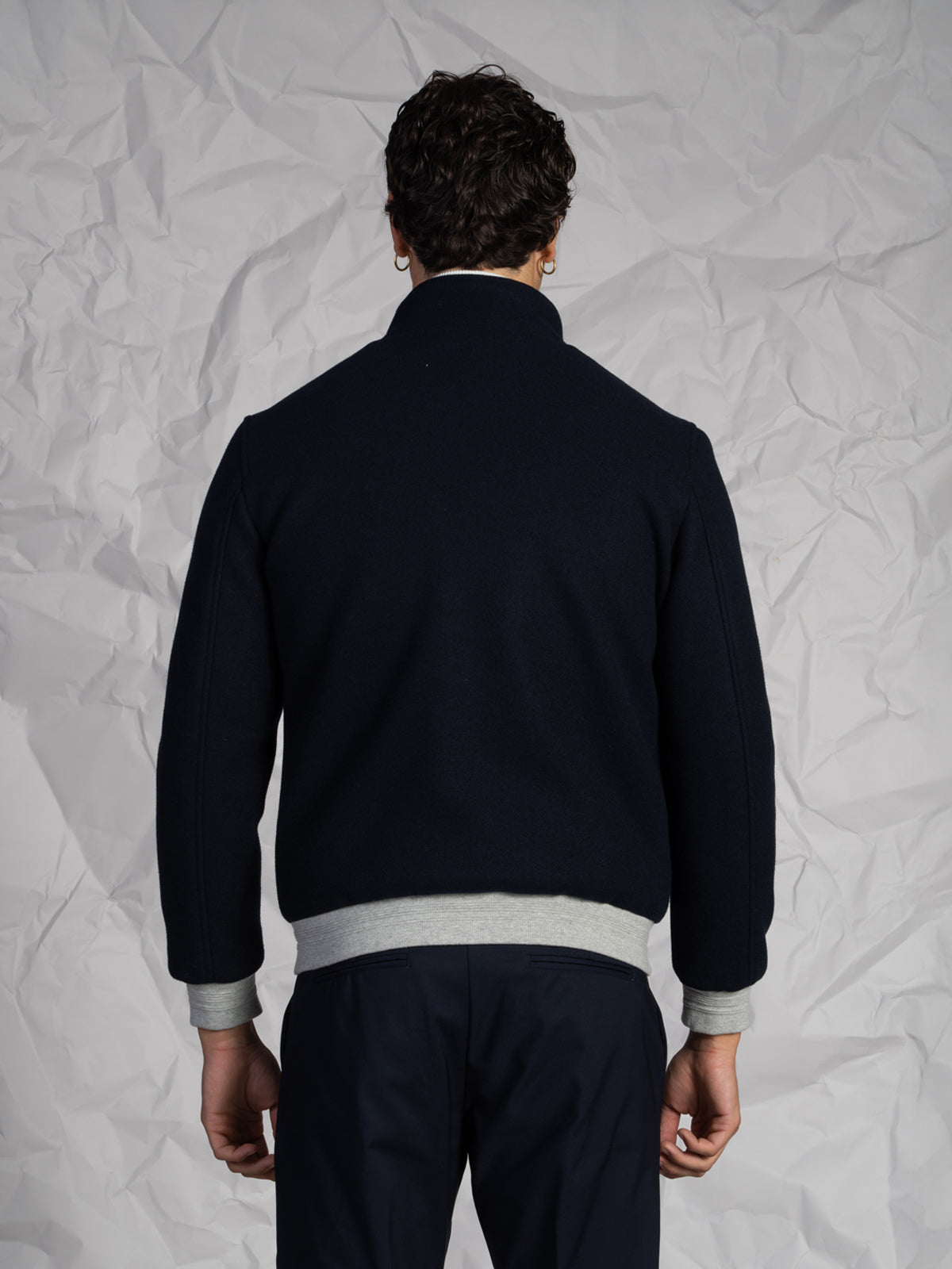 Giubbotto bomber in panno|Colore:Blu