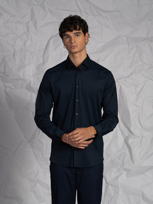 Camicia tessuto tecnico|Colore:Blu
