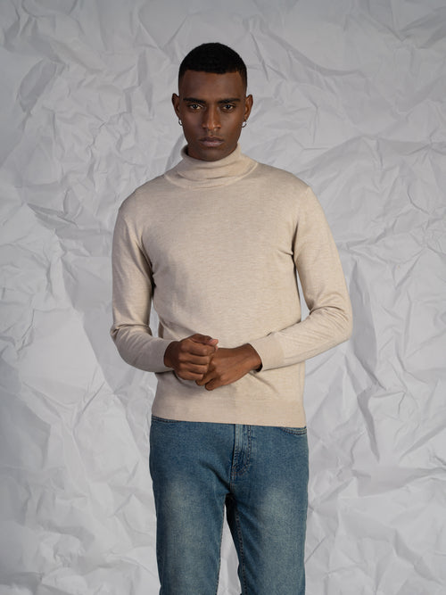 Maglia collo alto basic|Colore:Beige