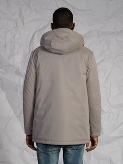 Giubbotto lungo con tasconi|Colore:Grigio medio