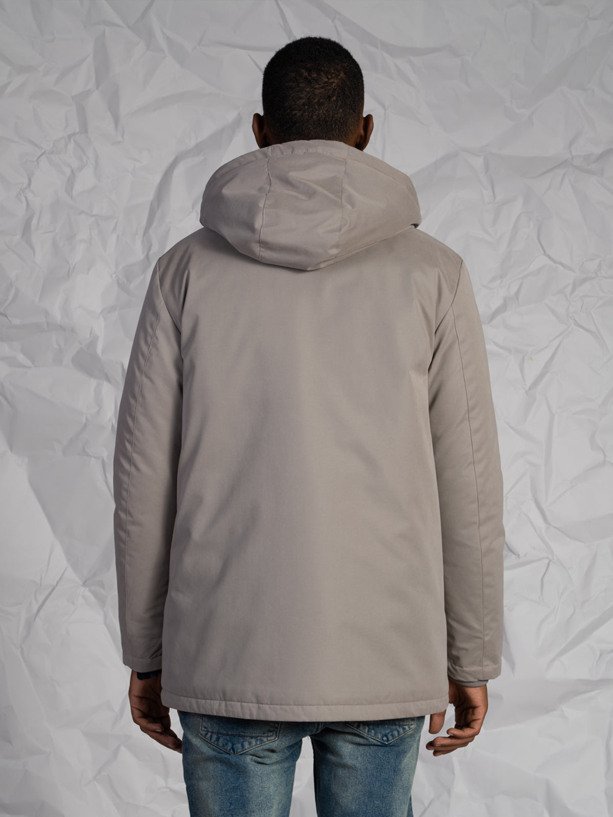 Giubbotto lungo con tasconi|Colore:Grigio scuro