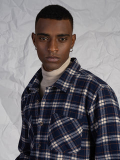 Overshirt a quadri|Colore:Blu