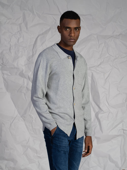 Cardigan con bottoni|Colore:Grigio
