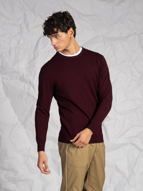 Maglia girocollo lavorazione liscia|Colore:Bordeaux