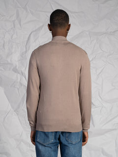 Cardigan con zip|Colore:Tortora