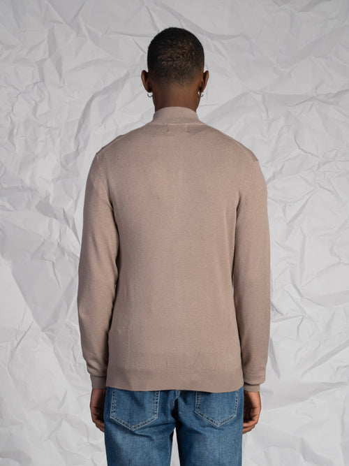 Cardigan con zip|Colore:Tortora