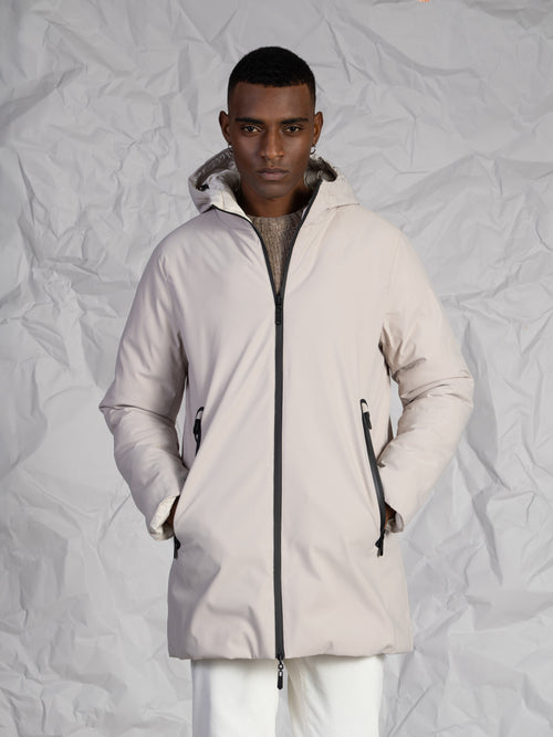 Giubbotto lungo reversibile|Colore:Beige