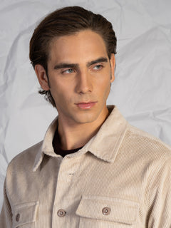 Overshirt in velluto|Colore:Beige