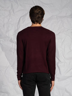 Maglia girocollo treccia|Colore:Bordeaux