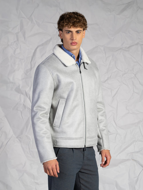 Giubbotto effetto nappa|Colore:Ghiaccio