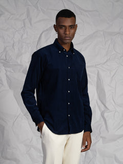 Camicia velluto millerighe|Colore:Blu