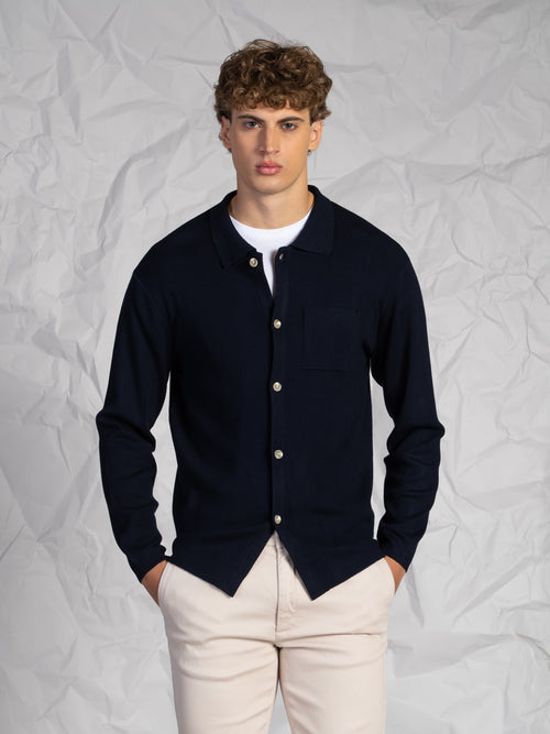 Cardigan con bottoni|Colore:Blu