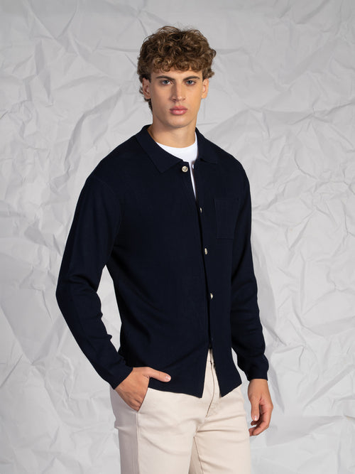 Cardigan con bottoni|Colore:Blu