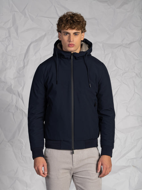 Giubbotto con cappuccio|Colore:Blu