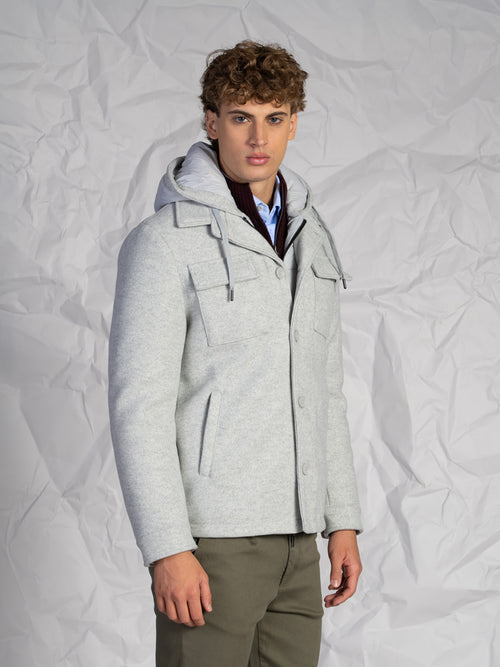 Giubbotto in panno|Colore:Ghiaccio