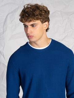 Maglia doppio collo|Colore:Indaco