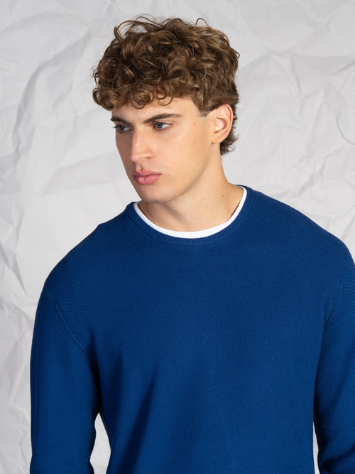 Maglia doppio collo|Colore:Indaco