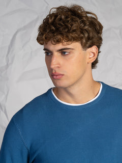 Maglia doppio collo|Colore:Cielo