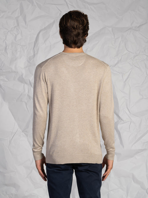 Maglia girocollo lavorazione liscia|Colore:Beige