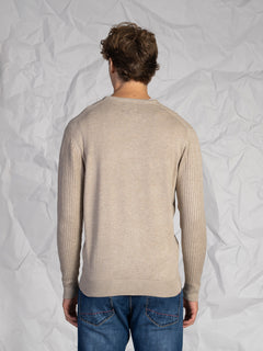 Maglia girocollo treccia|Colore:Beige