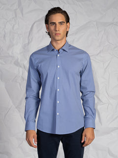 Camicia microfantasia blu|Colore:Fantasia 3