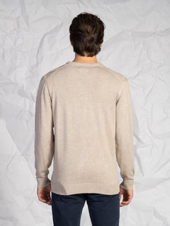 Maglia girocollo lavorazione treccia|Colore:Beige