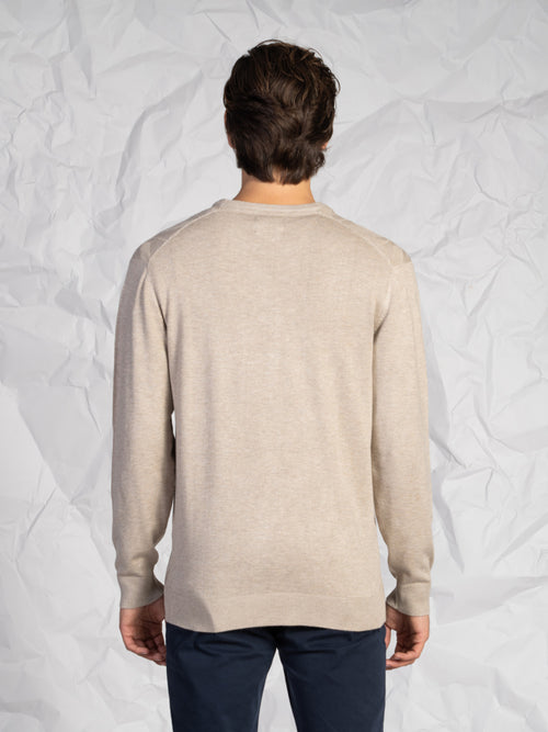 Maglia girocollo lavorazione treccia|Colore:Beige