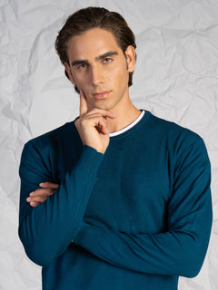Maglia girocollo lavorazione liscia|Colore:Petrolio