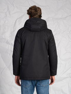 Giubbotto lungo con tasconi|Colore:Nero