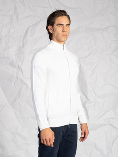 Cardigan con zip|Colore:Panna