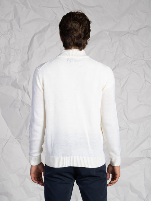 Cardigan con zip|Colore:Panna