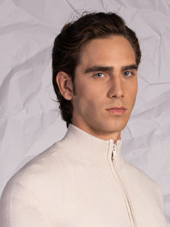 Cardigan con zip|Colore:Burro