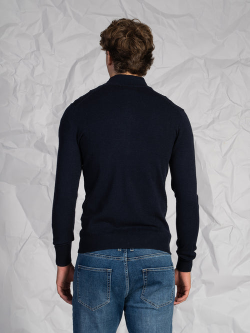 Cardigan con zip|Colore:Blu