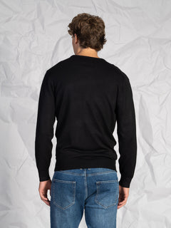 Maglia girocollo intrecciata|Colore:Nero